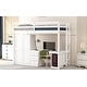 preview thumbnail 5 of 33, Twin Size Loft Bed with Desk,Storage Drawers and Wardrobe,Rustic Design
