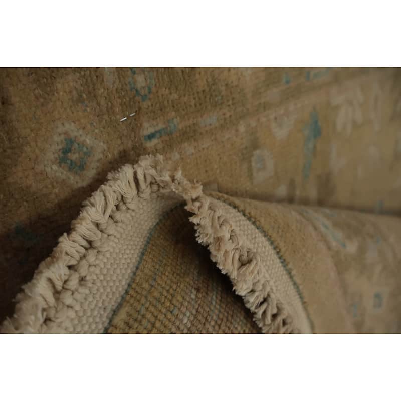 Hand Knotted Oriental 100% Wool Carpet Traditional All-Over Brown Ziegler Area Rug - 3' 11'' X 1' 11''