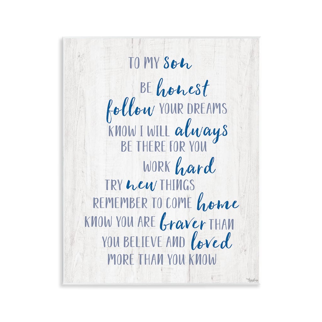 Stupell To My Son Positive Parent Wall Plaque Art Design By Gigi Louise