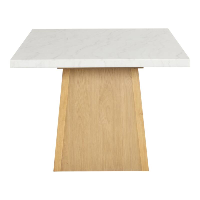 Furniture of America Wayley Modern Solid Wood Genuine Marble Top Dining Table