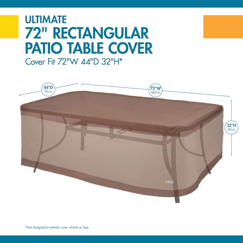 DUCKCOVERS Ultimate Waterproof Outdoor Table Cover - 74" L x 46" D x 35" H
