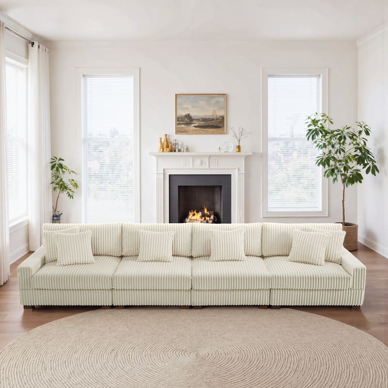 Anne 150" W Oversized Upholstered Modular Sectional Sofa