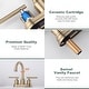 preview thumbnail 9 of 21, WOWOW 4 in. Centerset Double Handle Bathroom Faucet with Drain Kit Included
