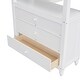 preview thumbnail 3 of 8, White Twin size Loft Bed with Drawers and Desk