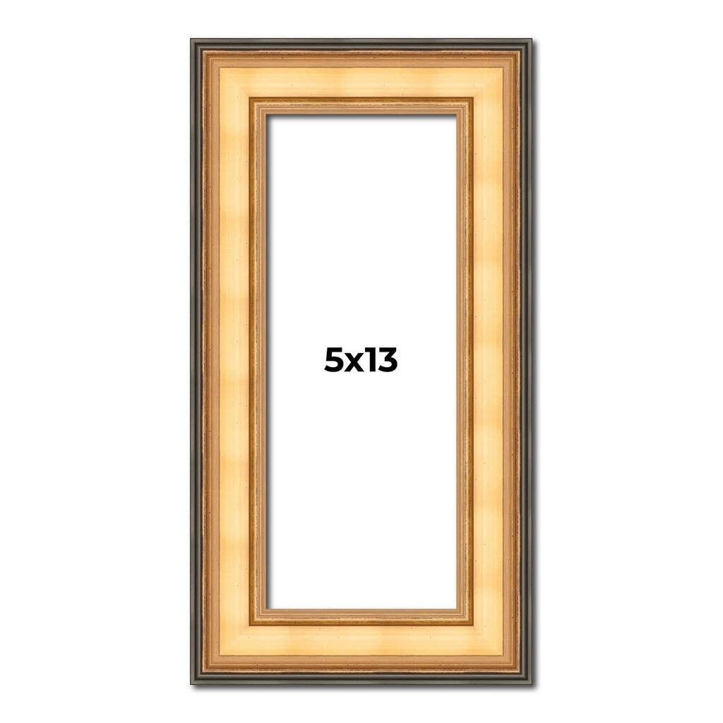 5x13 Frame Gold Plein Aire Solid Wood Picture Frame Width 2 Inches |