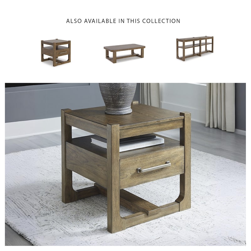 Signature Design by Ashley Cabalynn Light Brown End Table - 24"W x 24"D x 24"H