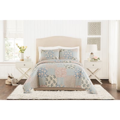 Mary Jane's Home Provencal Rose 3 Pieces Quilt Set