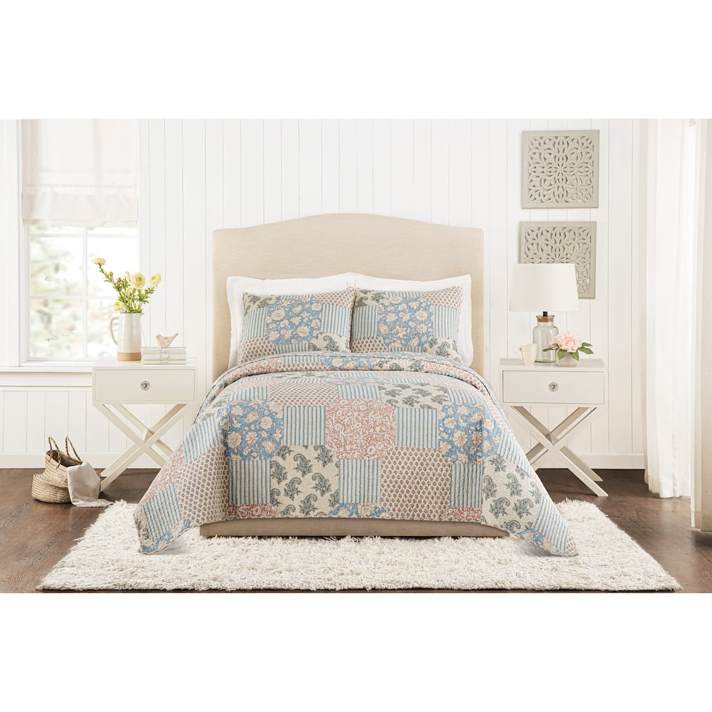 Mary Jane's Home Provencal Rose 3 Pieces Quilt Set