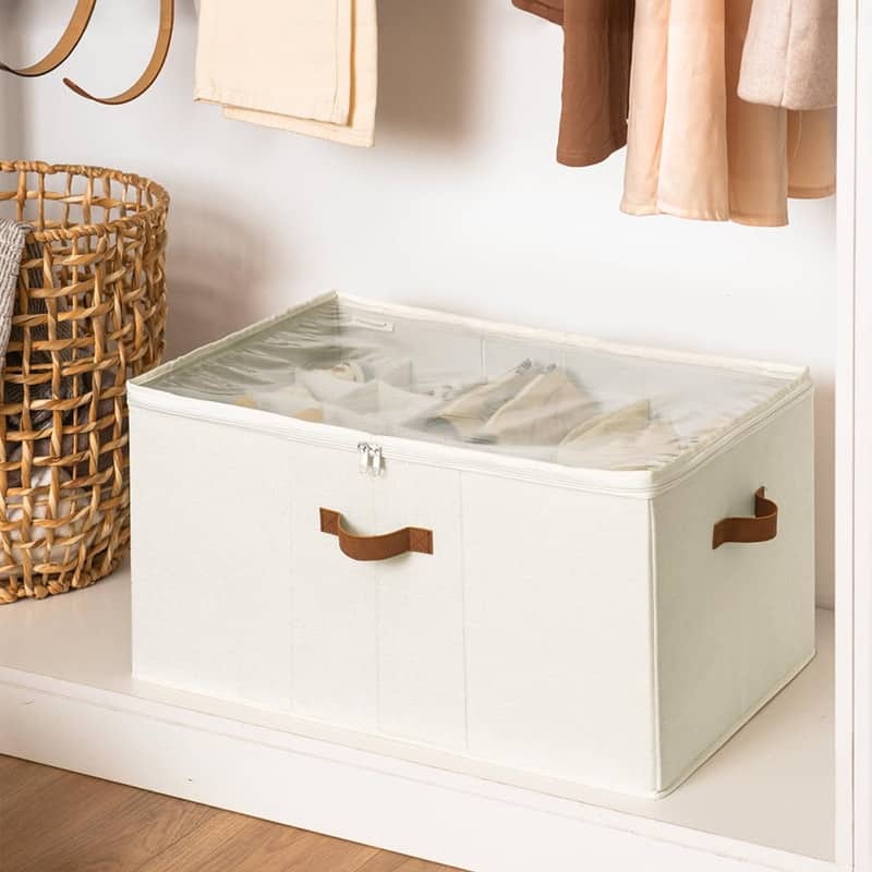 Shoe Organizer,Adjustable Dividers & Clear Cover