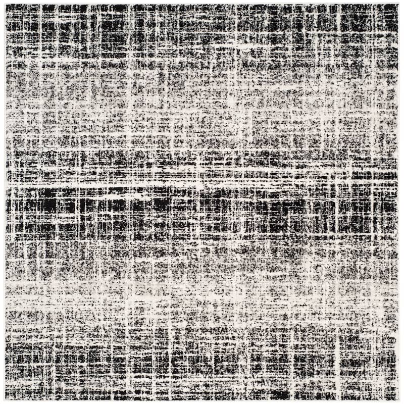 SAFAVIEH Adirondack Anri Modern Distressed Rug - 6' Square - Ivory/Black