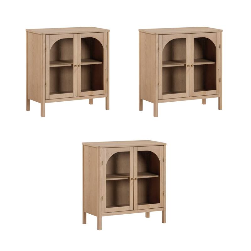 Nathan James Mason Sideboard Buffet with Glass Doors and Adjustable Shelves