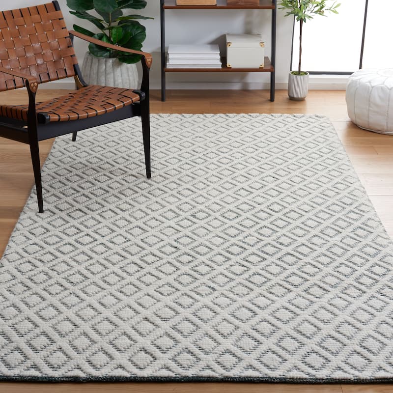 SAFAVIEH Handmade Vermont Latrice Wool Rug - 3' x 5' - Ivory/Green