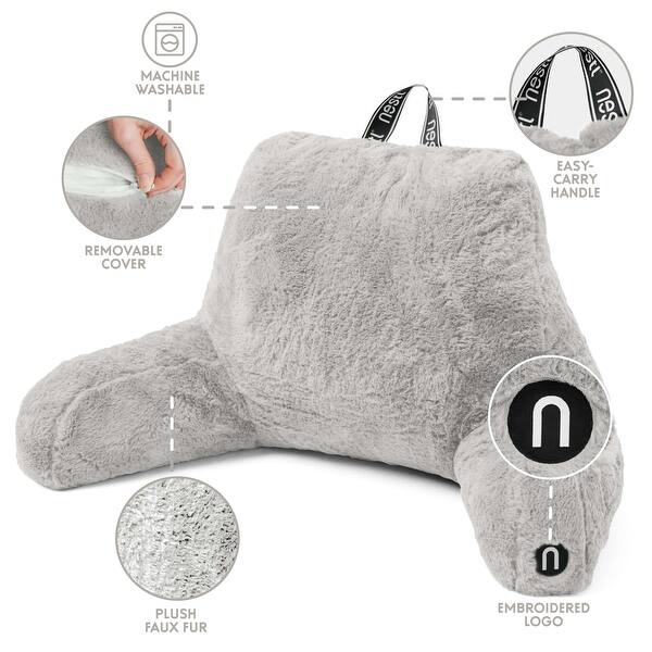 dimension image slide 16 of 25, Empyrean Furs Reading Pillows for Sitting in Bed Adult & Kids, Sit Up Back Support Pillow for Bed Rest
