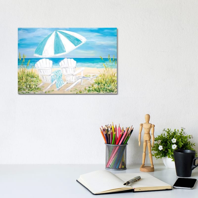 iCanvas "Beach Umbrella" by Julie Derice Canvas Print - 8x12x0.75