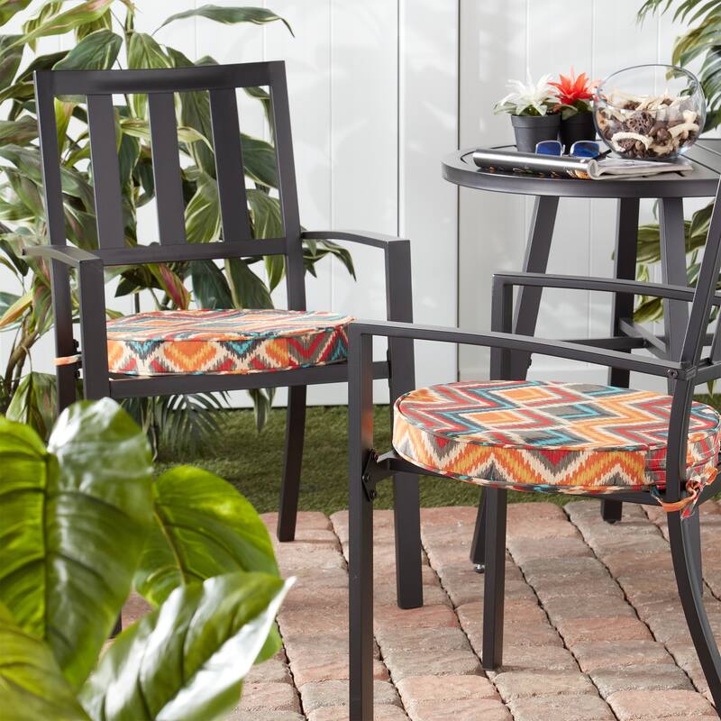 Greendale Home Fashions 18" Round Outdoor Chair Pad (Set of 2) - Surreal