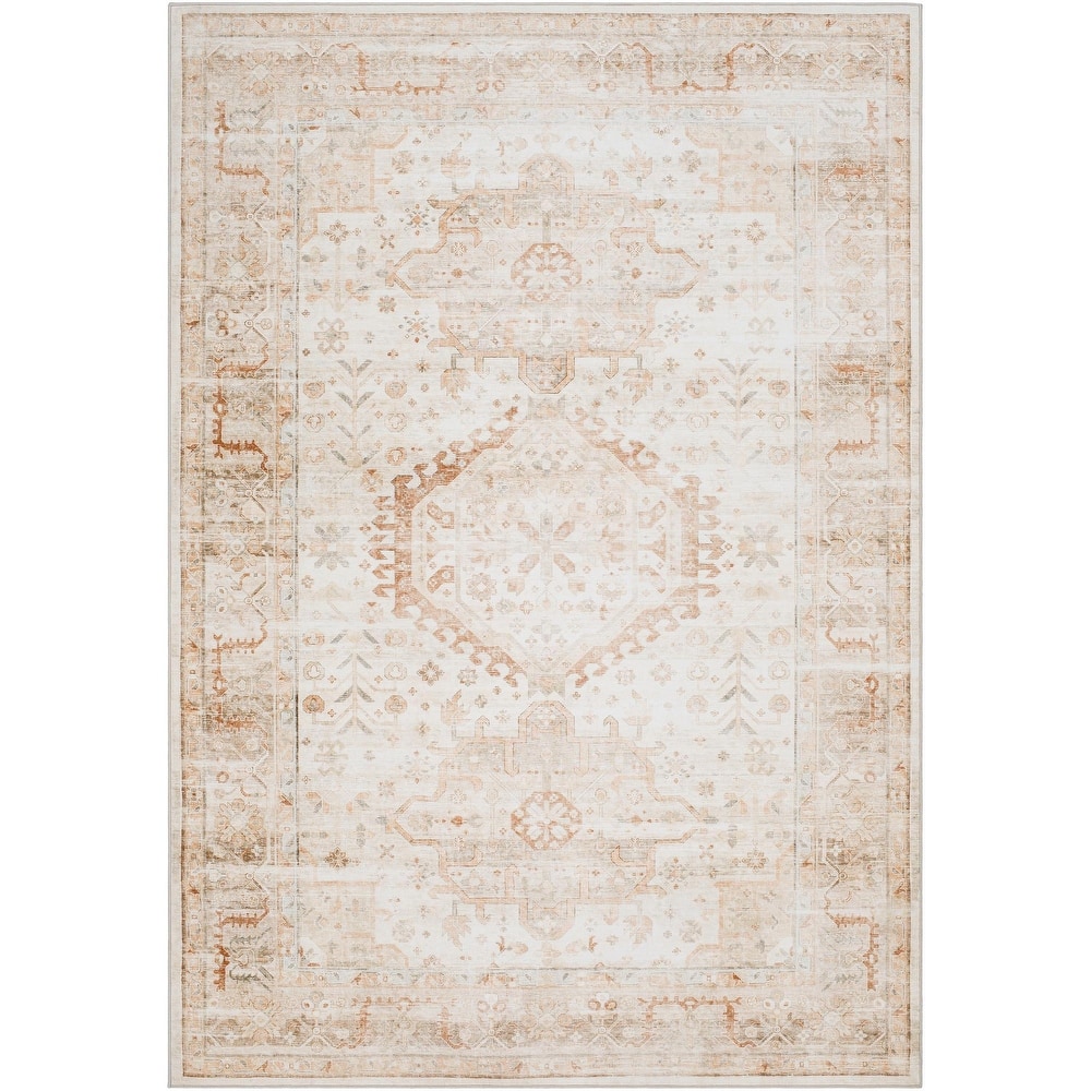 Livabliss Lavable Traditional Medallion Machine Washable Area Rug