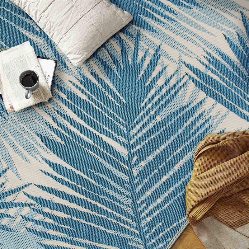 Tropical Floral Reversible Plastic Outdoor Rugs