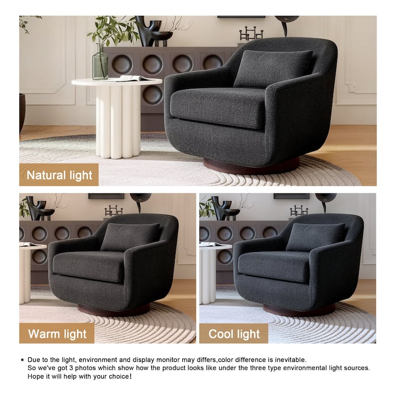 Modern Chenille 360-Degree Swivel Chair Accent Chair