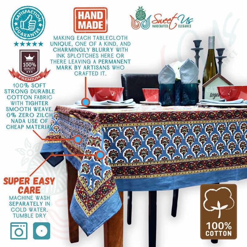 Cotton Floral Tablecloth for Rectangle Tables