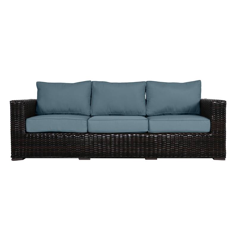 Teva Furniture Santa Monica Espresso Brown Frame Sofa with Cushions - Spa