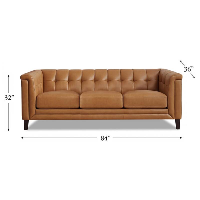 Hydeline Arvo Top Grain Leather Sofa and Chair Set with Feather, Memory Foam and Springs