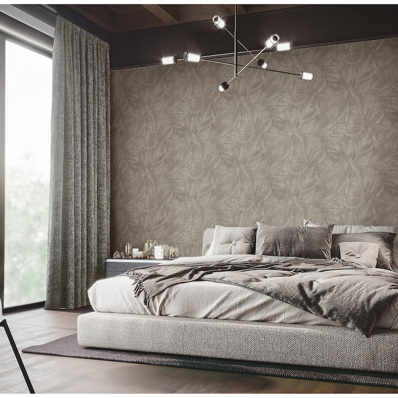 Fine Decor Aspen Stone Leaf Wallpaper