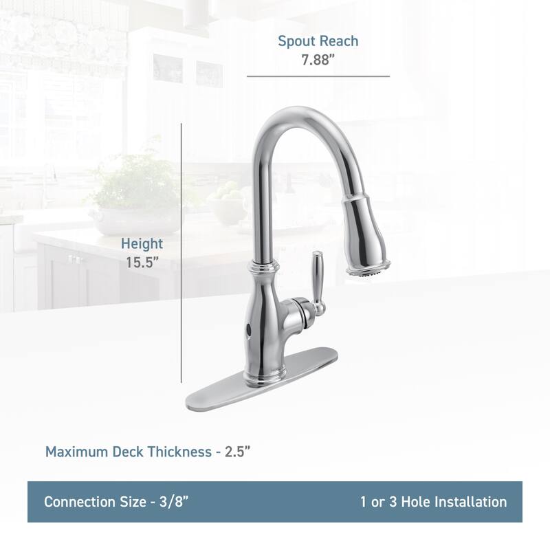 Moen Brantford 1.5 GPM Single Hole Pull Down Kitchen Faucet with