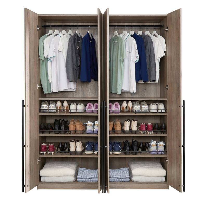 Manhattan Comfort Lee Modern 3.0 Freestanding Wardrobe Closet Armoire Set of 2