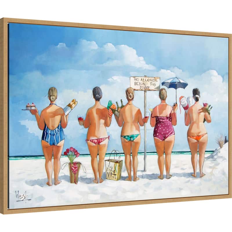 No Alcohol Beyond this Point No. 2 by Ronald West Framed Canvas Wall Art Print