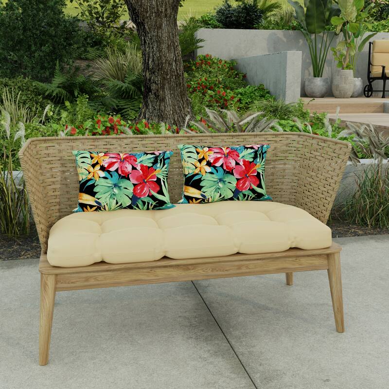 18" x 12" Outdoor Lumbar Throw Pillow - Set of 2 - 12'' L x 18'' W x 4'' H
