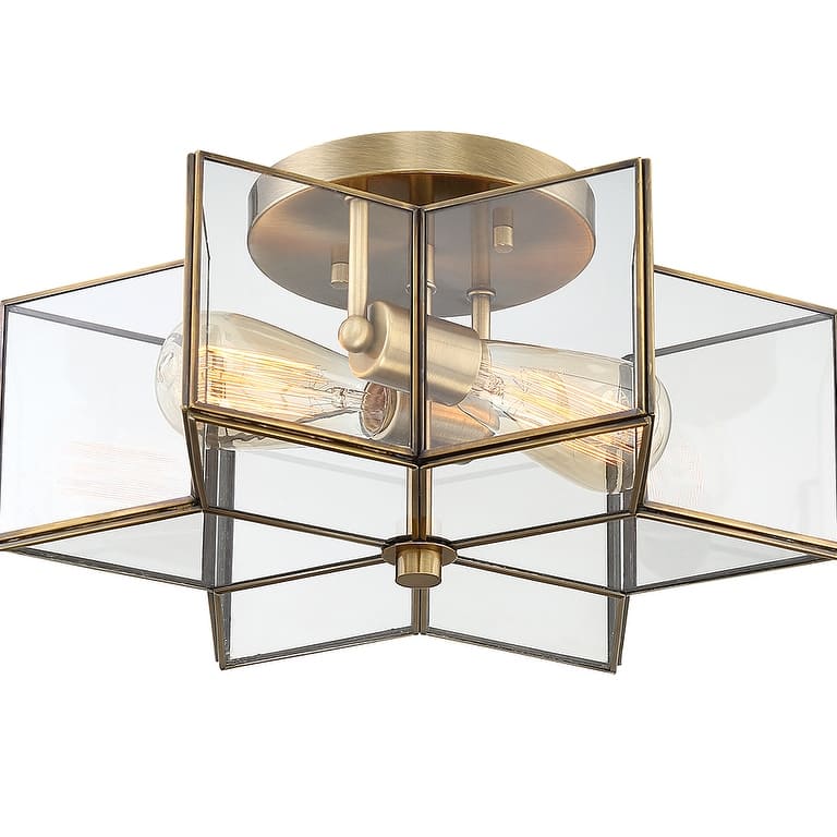 Trade Winds Stella Star Semi-Flush Mount Ceiling Light in Natural Brass