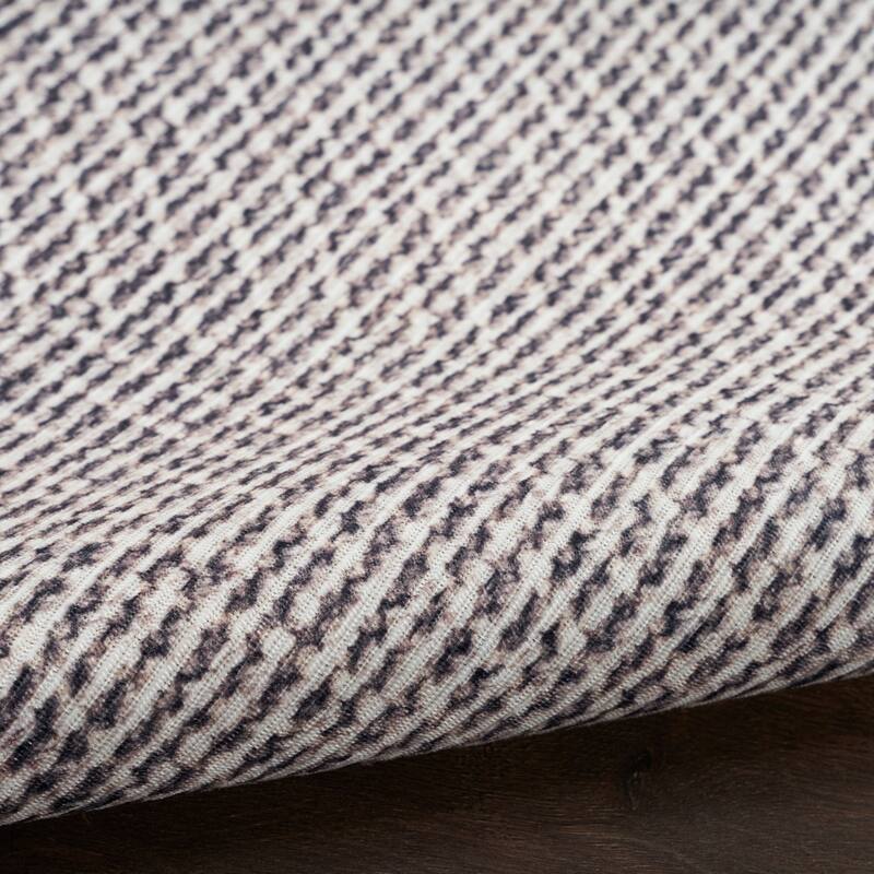 Nourison Washables Indoor Grey Abstract Area Rug