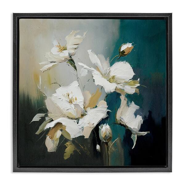slide 2 of 28, Stupell Painterly Daubed Flowers Framed Floater Canvas Wall Art Design By Svetlana Aleynikova 18 x 18 - Black