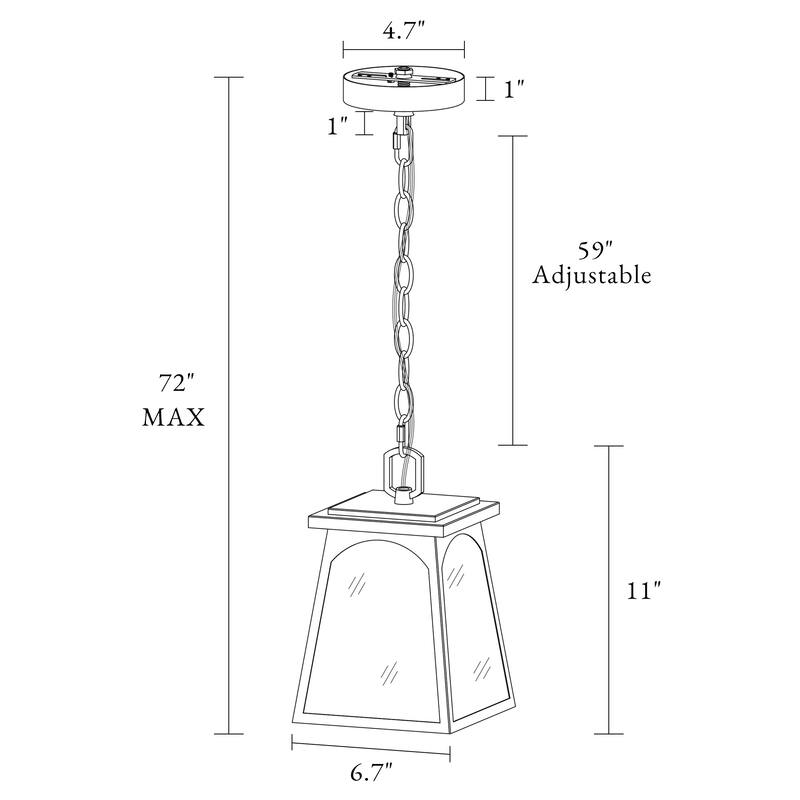 Modern Farmhouse Outdoor Pendant Rippled Glass Lantern Pendant Light