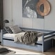 preview thumbnail 24 of 40, Costway Twin Size Trundle Daybed Wooden Slat Support Mattress Platform Grey