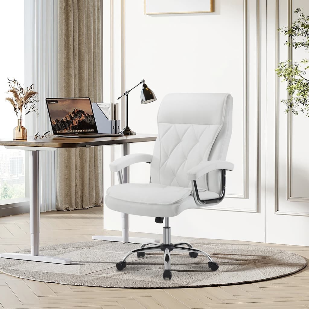 MCombo Adjustable Modern Home Office Chairs - PU Leather - 20"D x 19.7"W x 45"H