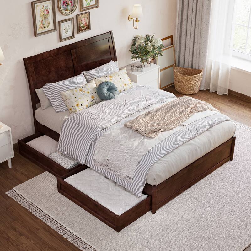 Andorra Platform Bed with Panel Footboard and Storage Drawers