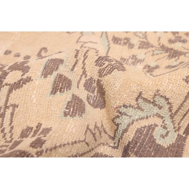 ECARPETGALLERY Hand-knotted Antalya Vintage Beige Wool Rug - 7'1 x 10'5