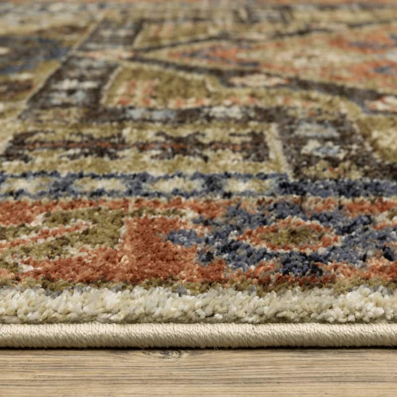 ROW Gemma Bohemian Center Medallion Rust/ Blue Area Rug