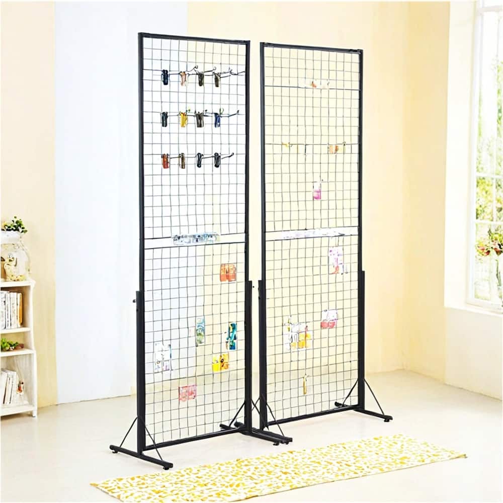 2' x 5.6' Grid Wall Panels Tower,2 Packs Wire Gridwall Display Racks