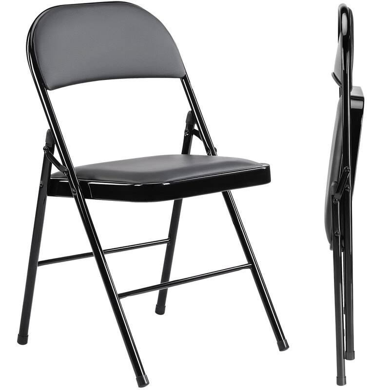 Rossetta Modren Subdued Sophisticated Design Leather Padded Folding Chairs Set of 2, Easy to Use and Store