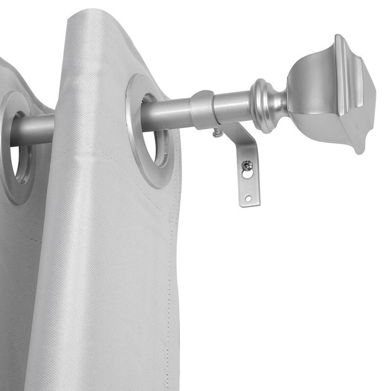 UTOPIA ALLEY Wall Mounted 3/4 Inch Curtain Rod, Single Decorative Drapery Rod, Adjustable Curtain rods for Windows - 48-86 - Nickel