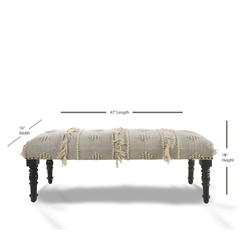 Sevita Traditional Farmhouse Over-Tufted Indoor Bench 16"W x 47"L x 18"H - 1'6" x 3'11" x 1'4"