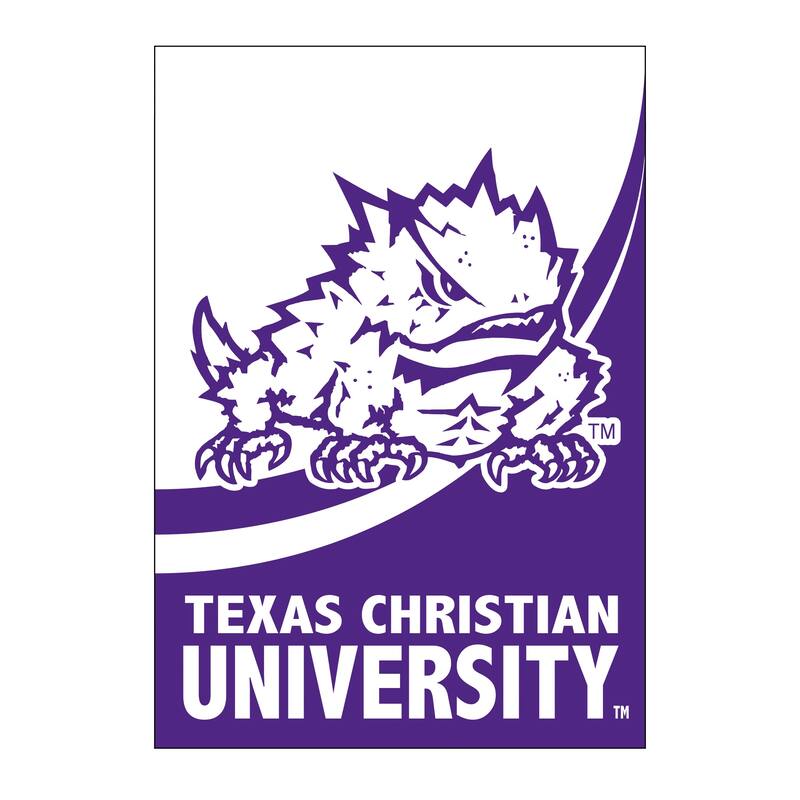Texas Christian University Burlap Flag House Size