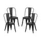 preview thumbnail 107 of 116, Industrial Metal 18 Inch Stackable Dining Chair Set Set of 4 - Matte Black