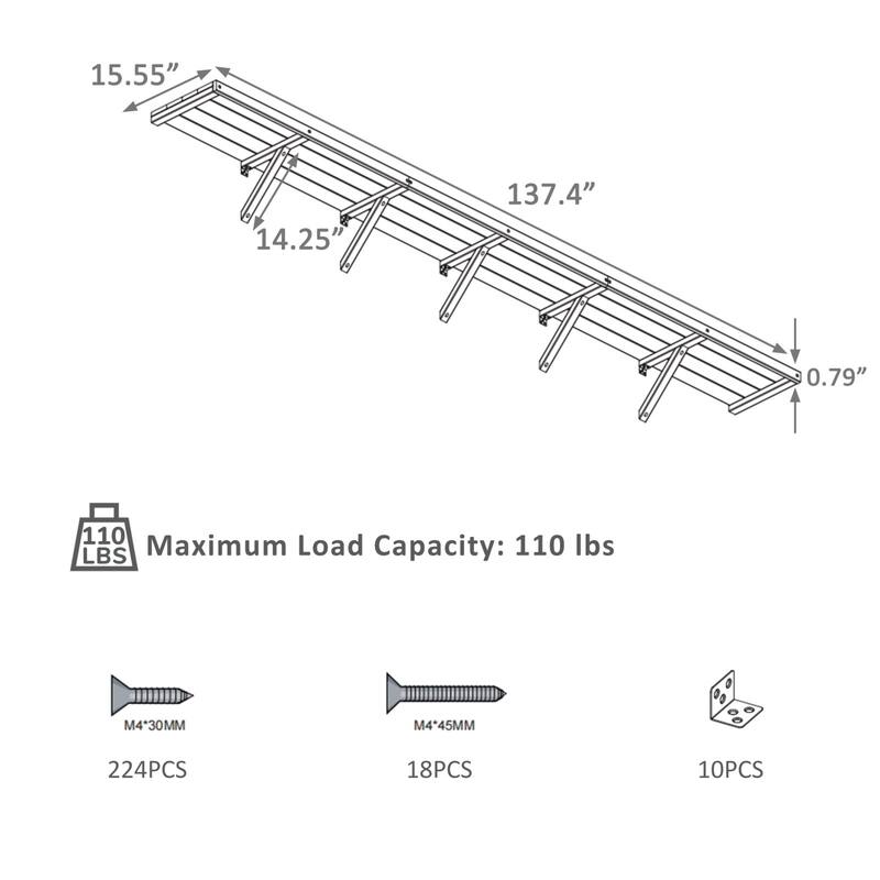 VEIKOUS Wooden Greenhouse Shelves, Heavy-Duty Storage Shelving for Wooden Greenhouses, 5 Available Sizes