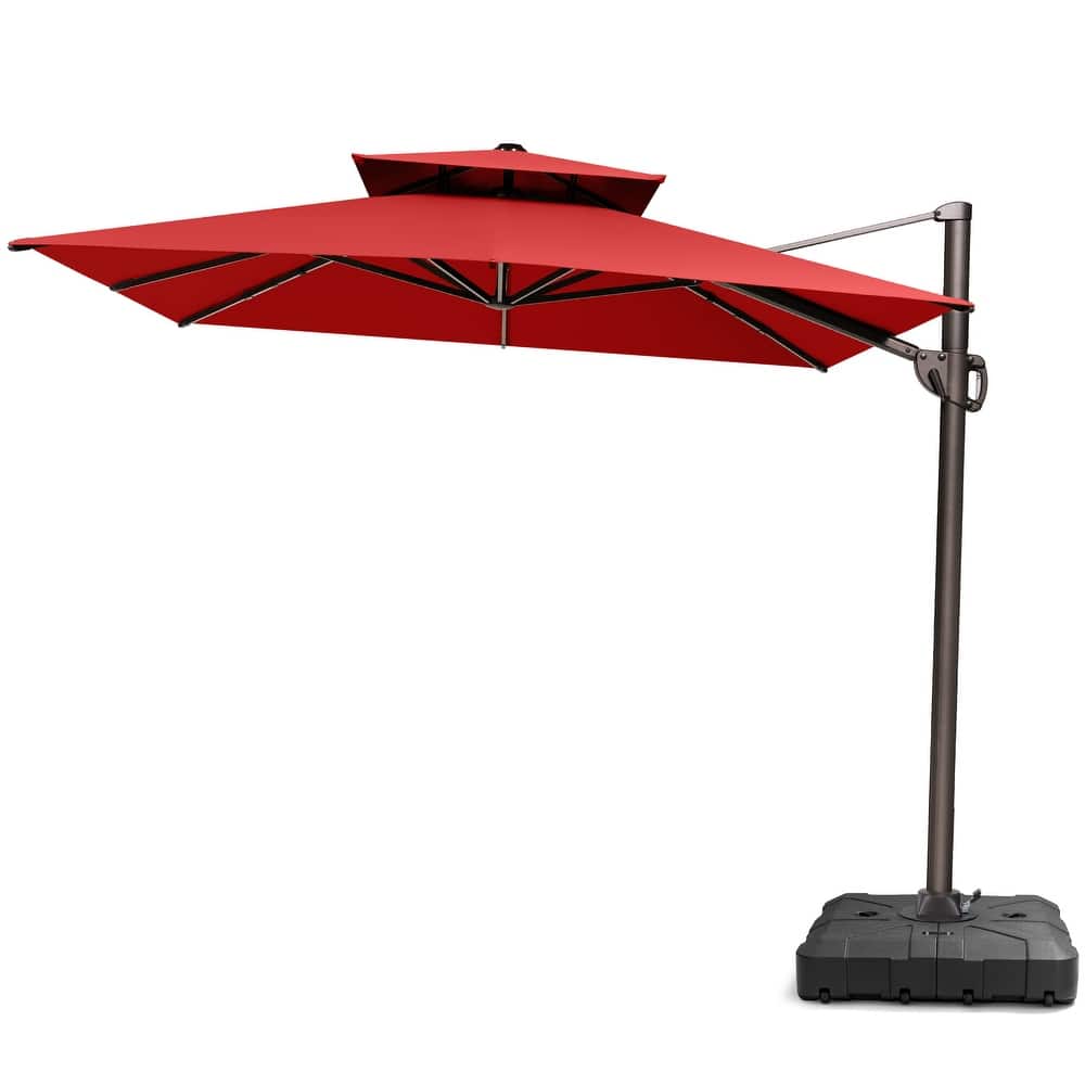 Pellebant 9X11FT Outdoor Patio Umbrella Cantilever Offset with Base