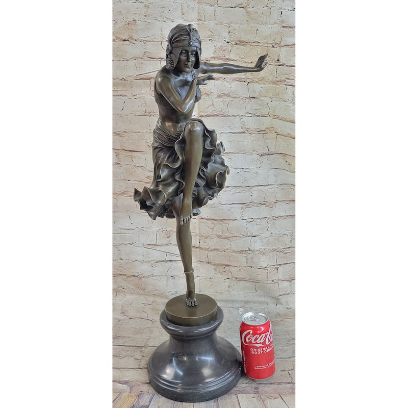 Chiparus Art Deco Bronze Female Dancer Figure Statue Sculpture 27 Inches X 10.5 Inches