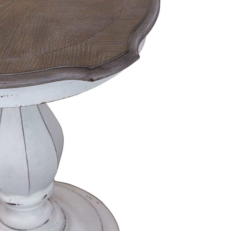 Magnolia Manor Antique White Round Accent Table