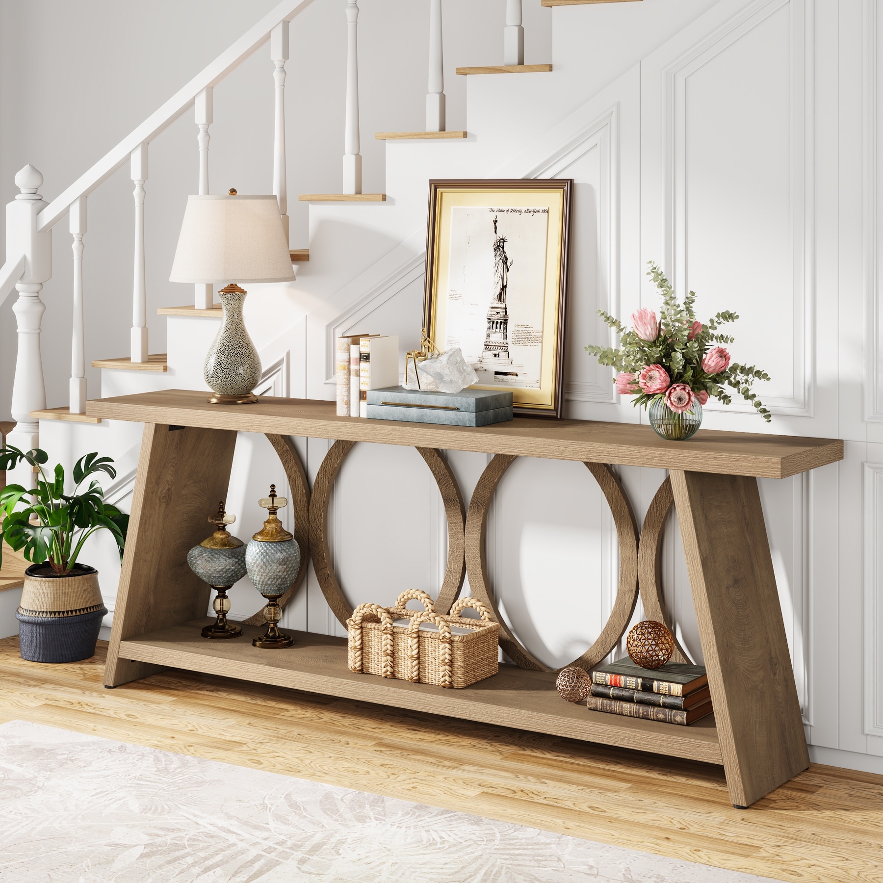 70.8 Inch Wooden Sofa Console Table for Entryway - 11.61" W x 70.8" L x 31.49"H